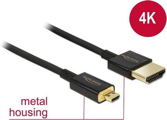 HDMI haute vitesse avec Ethernet - HDMI-A mâle > HDMI Micro-D mâle 3D 4K 0.25 m