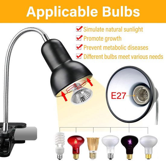 YouYuer Warmtelampen, 2 stuks, reptielen, terrariumlamp, keramiek, reptielen, verwarmingslamp, E27, warmtestraler, dieren voor schildpad, hagedis, slang, spin, amfibieën (100 W