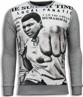 Muhammad Ali Newspaper - Sweater - Licht Grijs