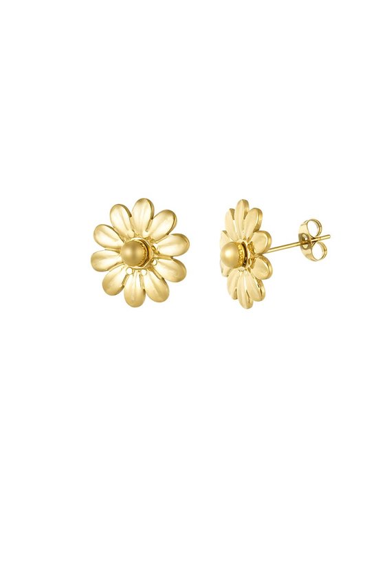 Boucles d'oreilles à pois fleuris - Or