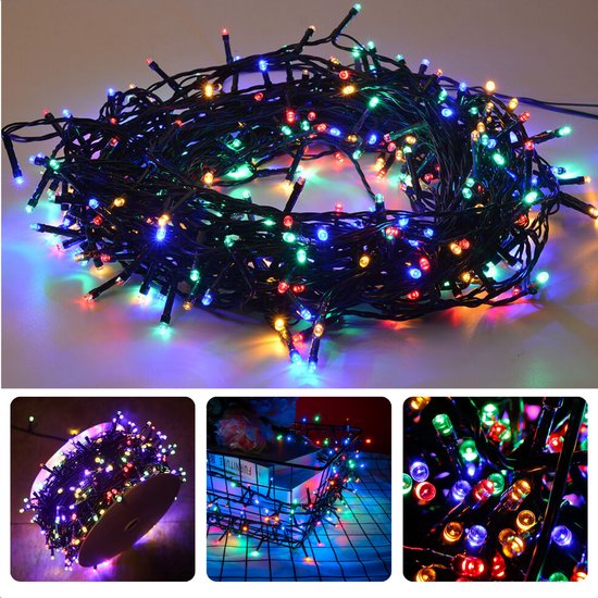 Cheqo® Kerstverlichting - Kerstboomverlichting - Kerstlampjes - Sfeerverlichting - LED Verlichting - Voor Binnen en Buiten - Tuinverlichting - Feestverlichting - Lichtsnoer - Multicolor - 480 LED's - 36M - Timer - 8 Lichtfuncties