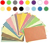 16 kleuren: rood, lichtgroen, groen, donkergrijs, lichtgrijs, donkerroze, lichtroze, lichtroze, felgeel, geel, lichtgeel, paars, wit, bruin, zwart, marineblauw, lichtblauw ZELFKLEVEND: Kleurrijke stickers met stippen zijn geweldig voor papier, hout