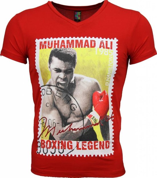 T-shirt fanatique local - Muhammad Ali Seal Print - T-shirt rouge - Muhammad Ali Seal Print - T-shirt homme gris taille L