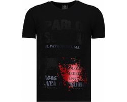 Pablo Escobar Narcos - Rhinestone T-shirt - Zwart/Navy