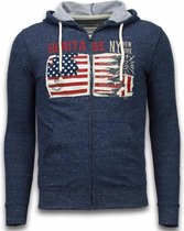 Casual Vest - Embroidery American Heritage - Blauw