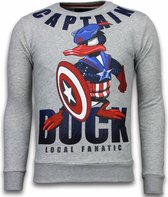 Captain Duck - Rhinestone Sweater - Grijs