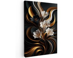 Canvas schilderij - Black & Gold Elegance - 120x80 cm - Abstracte kunst - Huis decoratie woonkamer - Keuken muur schilderijen - Wanddecoratie accessoires - Kamer interieur natuur Canvas schilderij - Black & Gold Elegance - 120x80 cm - Abstracte kunst - Huis decoratie woonkamer - Keuken muur schilderijen - Wanddecoratie accessoires - Kamer interieur natuur