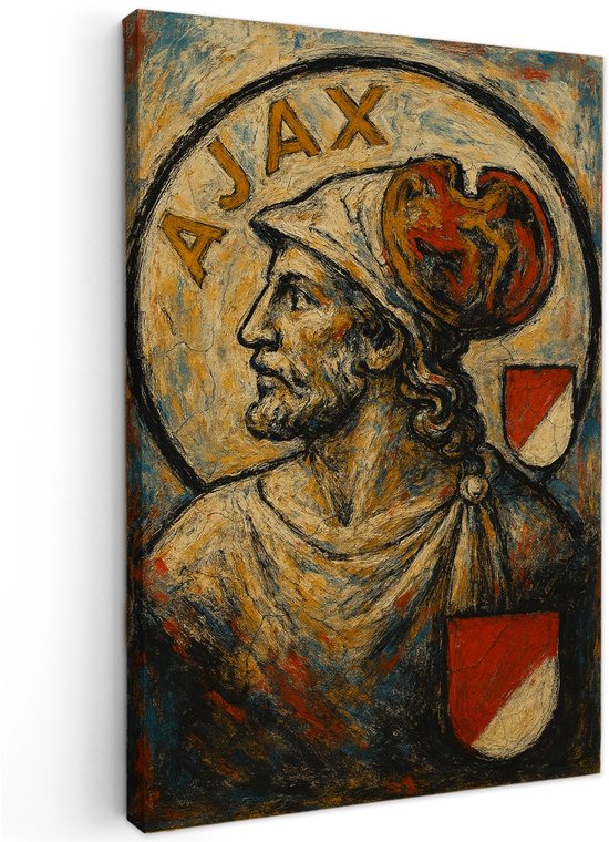 Canvas schilderij – Old Ajax Abstract – 90×60 cm