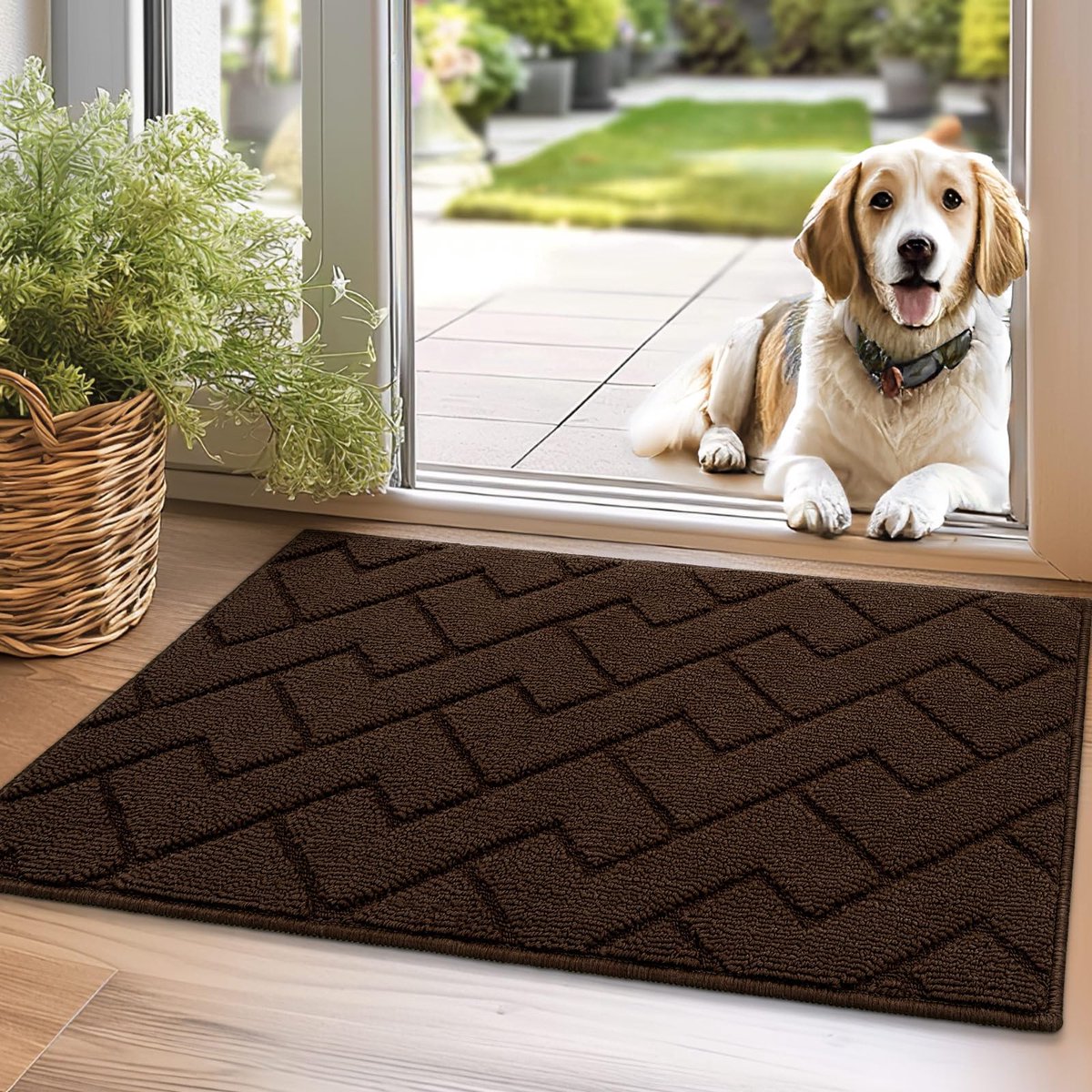 Unyqoos ® Hoogwaardige Wasbare Antislip Vuilvangmat voor Binnen en Buiten Gebruik - 50 x 80 cm bruin