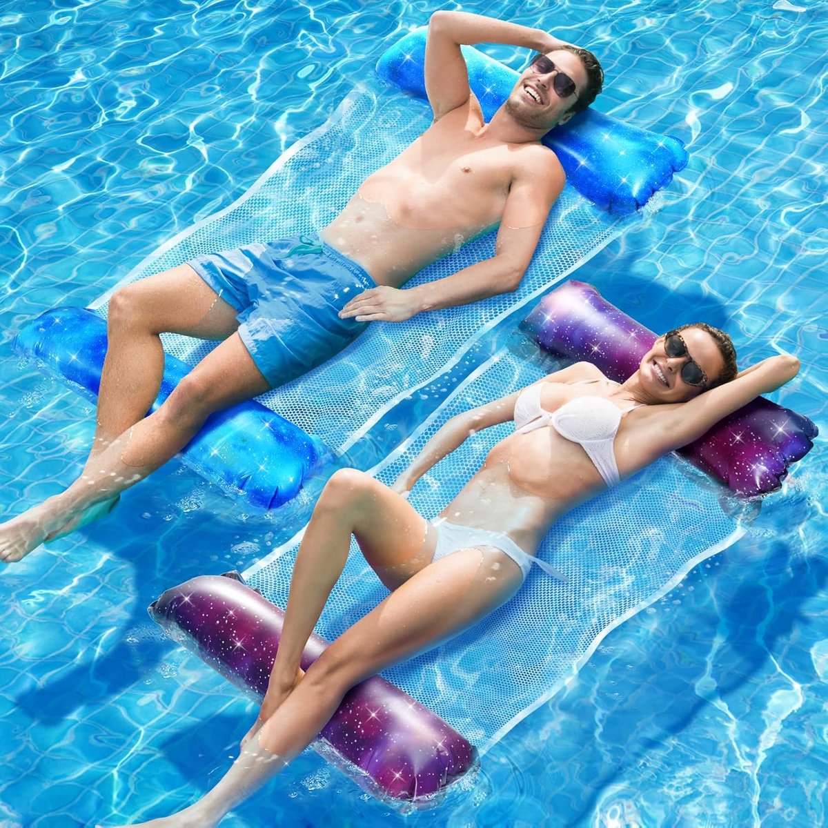 4-in-1 Opblaasbare Waterhangmat voor Volwassenen - Multifunctionele Luchtmatras voor zwembad en Strand