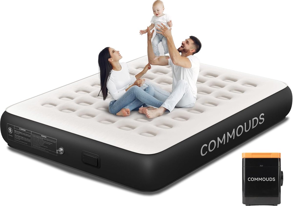 Kingsize Luchtbed met Ingebouwde Pomp – Comfortabel Opblaasbed voor Thuis en Camping