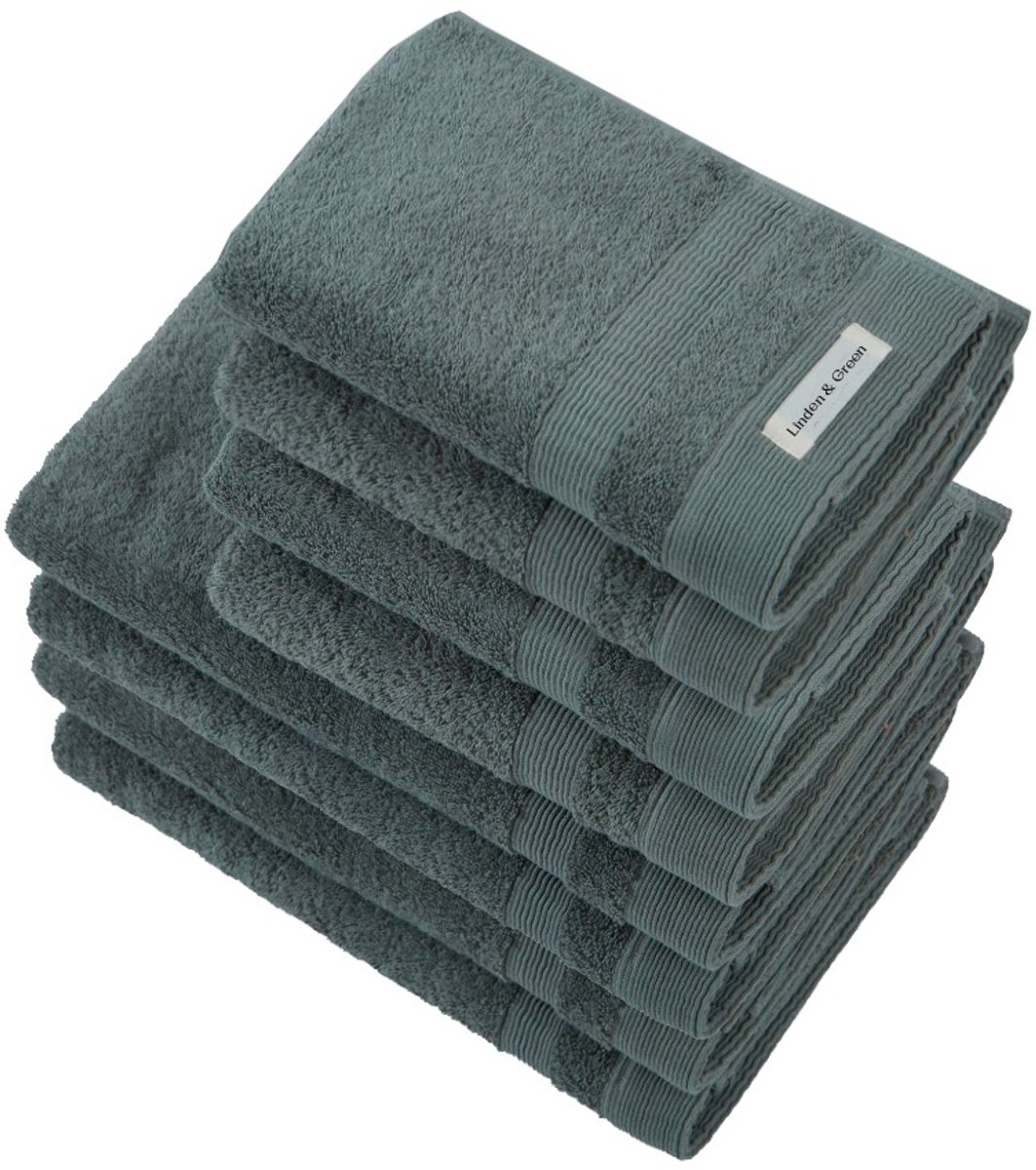 L&G - Badhanddoeken - 8 delig - 4 Handdoeken 50x100 cm & 4 Badhanddoeken 70x140 cm - 100% Katoen - Army Green - Badlakens