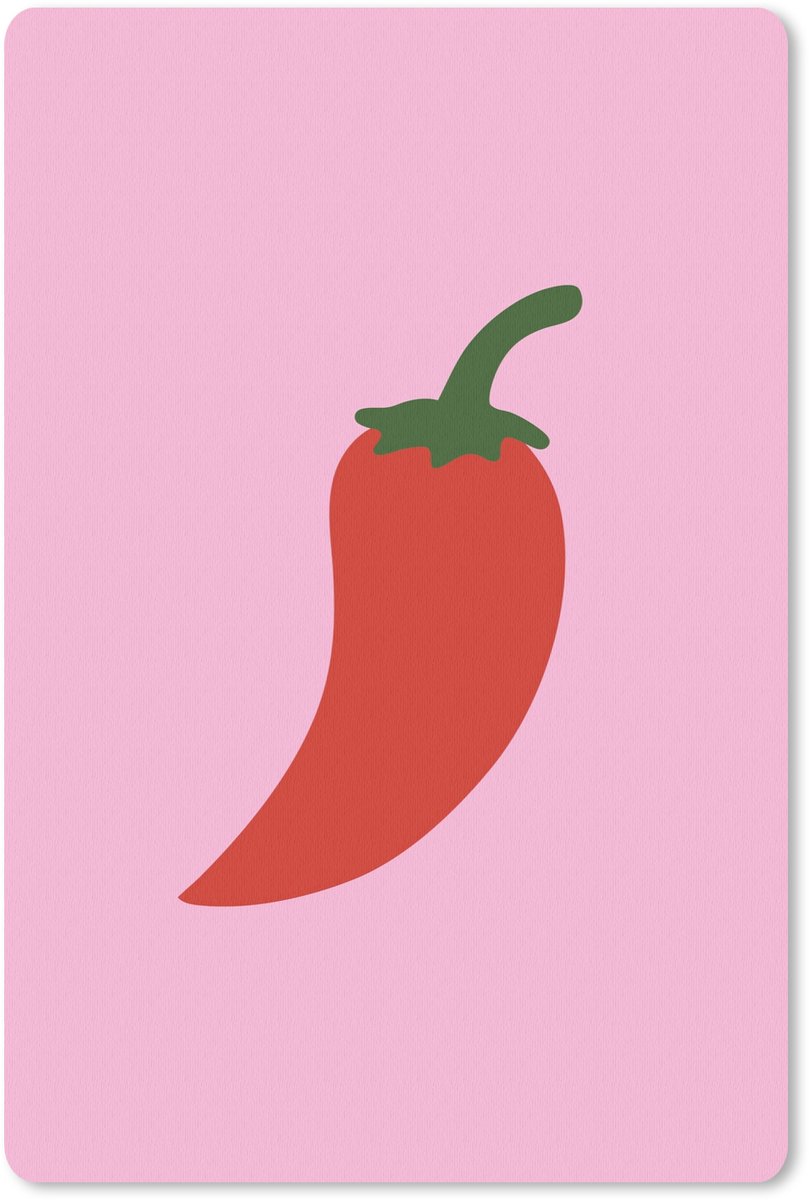 Muismat 18x27 cm - Mousepad Peper - Rood - Illustratie - Muismatten