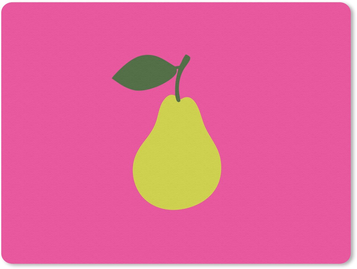 Muismat 23x19 cm - Mousepad Illustratie - Fruit - Peer - Groen - Muismatten