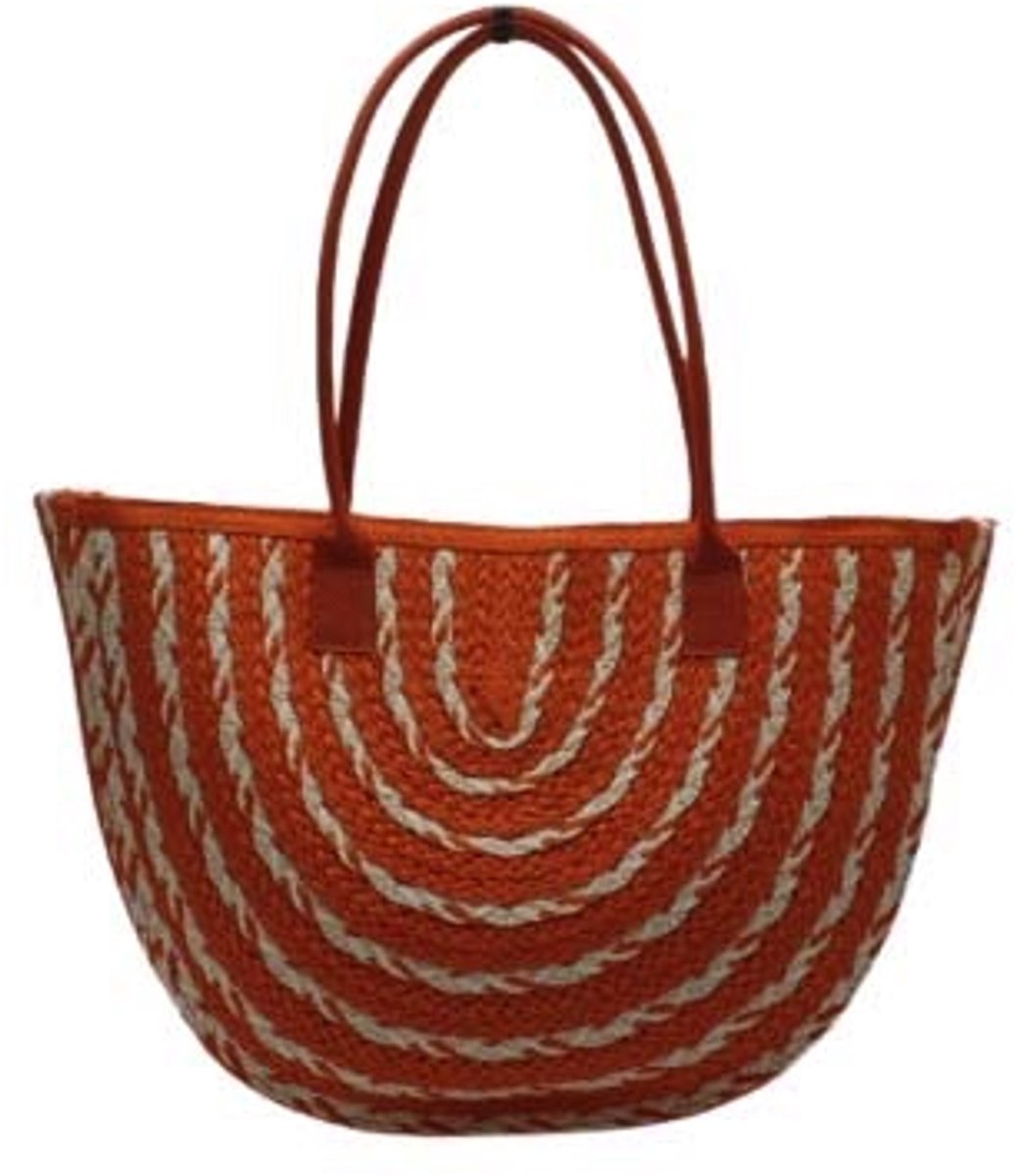 Strandtas Shopper Weekendtas Oranje-Wit