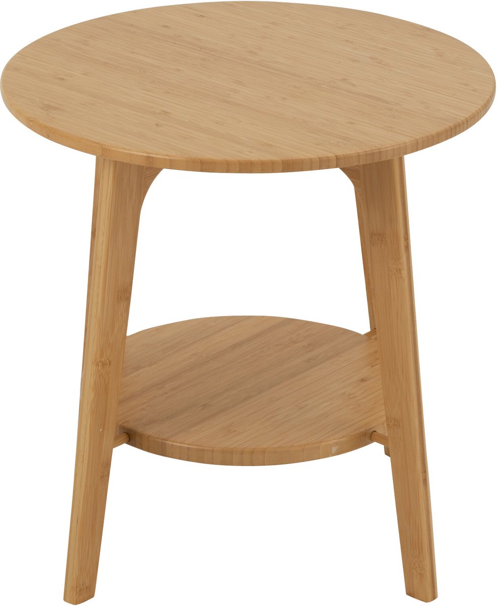 J-Line bijzettafel Rond - bamboe - naturel - small