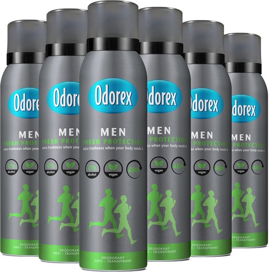 Odorex For Men Fresh Protection Anti-Transpirant Deodorant Spray - 6x 150ml - Voordeelverpakking