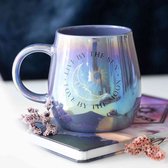 Vintage mok of beker met uil en ijsvogel afbeelding, made in England