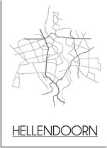 DesignClaud Hellendoorn Plattegrond poster  - A3 + Fotolijst zwart (29,7x42cm)
