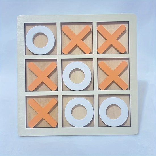 Morpion - Jeu de société - Logique et stratégie interactives - Puzzle en bois - Pour enfants - Match 3 - Jouets puzzle - StylishStekkie - Pour voyager - Idéal comme cadeau