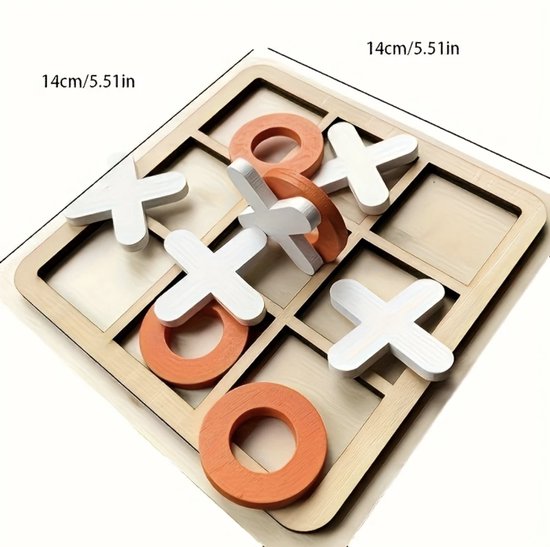 Morpion - Jeu de société - Logique et stratégie interactives - Puzzle en bois - Pour enfants - Match 3 - Jouets puzzle - StylishStekkie - Pour voyager - Idéal comme cadeau