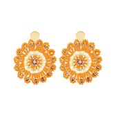 Lana Oorbellen | Oranje / Goud | Bijoux Kraaltjes Oorhangers | Fashion Favorite