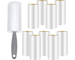 Extra kleverige pluisrol set met 9 rollen en dispenser voor eenvoudig verwijderen van dierenharen en stof