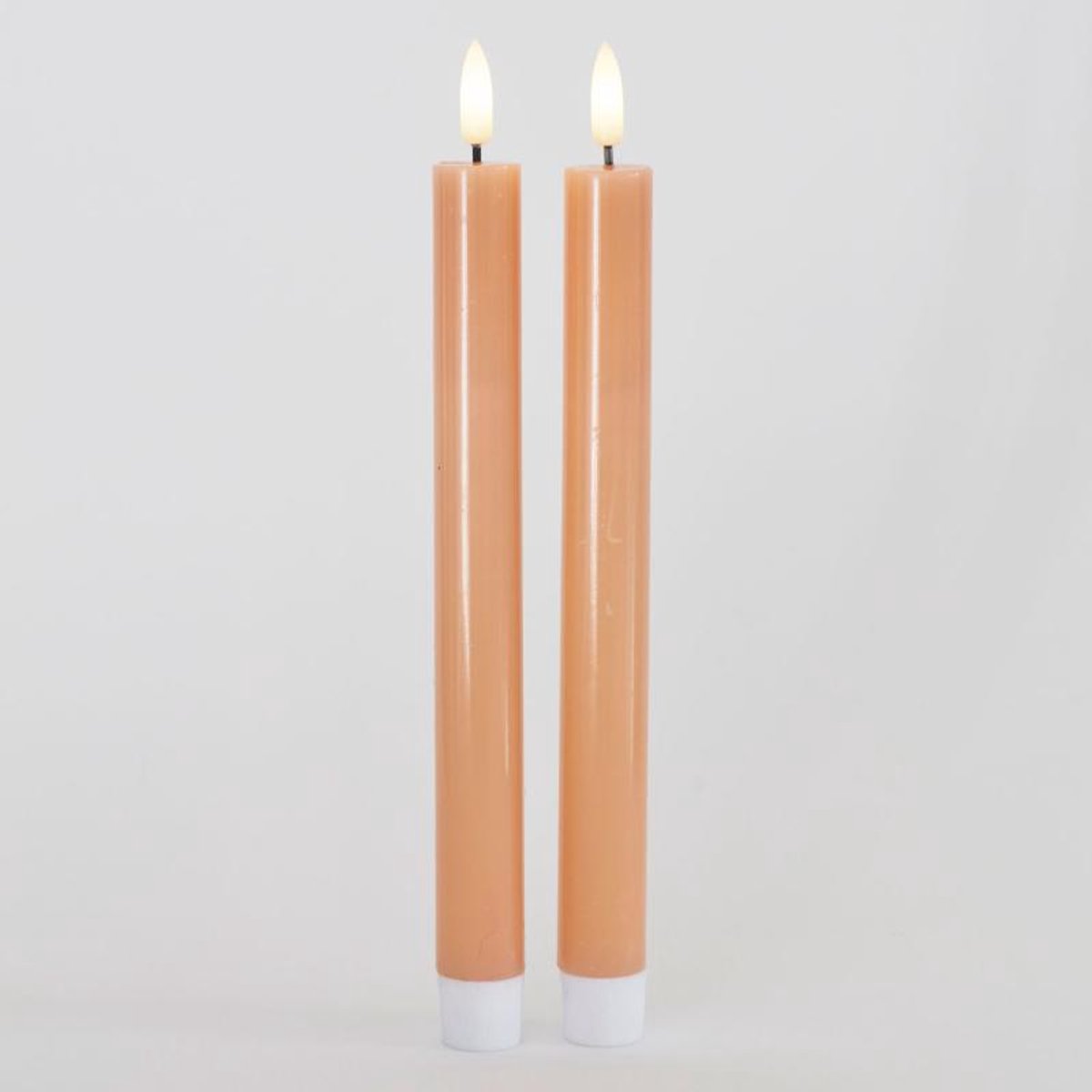Sirius - LED-Dinerkaarsen 'Sille' (25cm hoog, Set van 2) - peach - zacht oranje