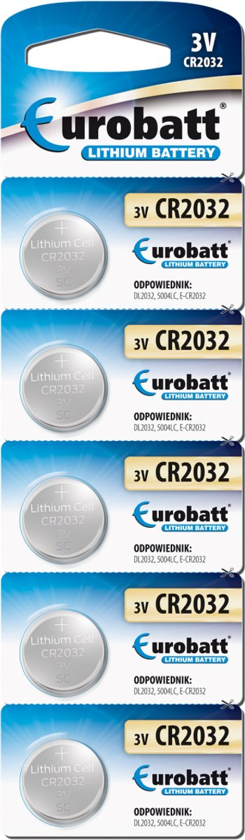 Eurobatt Lithium CR2032 Knoopcelbatterij x5 – BP5