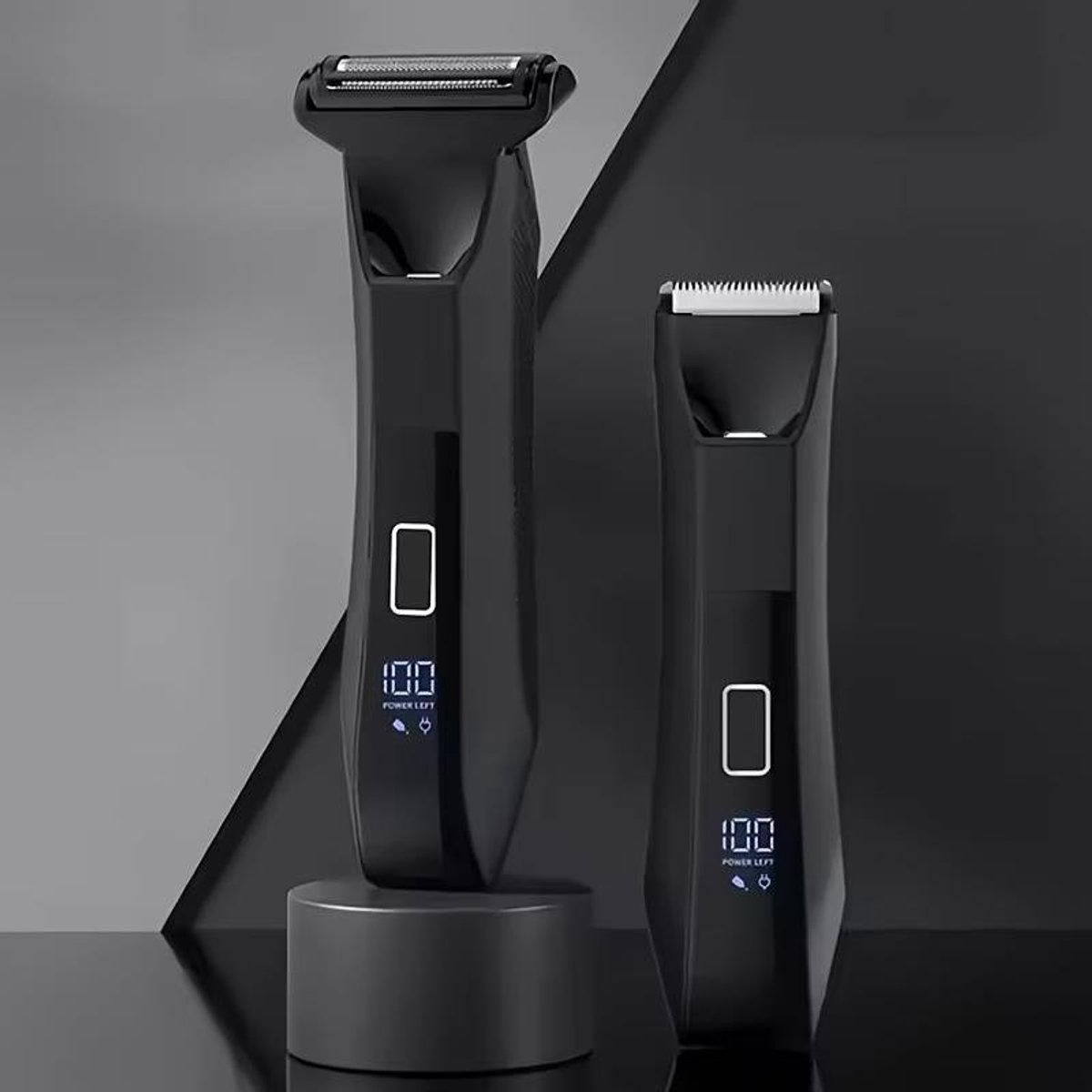 Digitale 2in1 Scheerapparaat - Full Bodyshaver + Keramische Tondeuse met Ingebouwde 3standen - Usb-Oplaadbare Shaver + Clipper - Perfecte Lichaamshaar Verzorging - Digitale Batterij Indicator