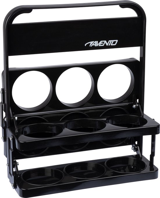 Avento Inklapbaar Draagrek - voor 6 Bidons - Zwart - 28 x 33.5 x 17.5 cm van Avento — afbeelding 3