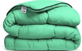 Avenue - Luxe en makkelijk dekbed zonder overtrek – Hoesloos 1 persoons dekbed 140x200 cm – Anti-allergisch & hygiënisch – Wasbaar op 60°C – Wolkenzacht en soepel – Groen – All Year comfort zomerdekbed & winterdekbed - Special Edition