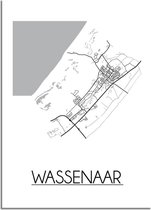 DesignClaud Wassenaar Plattegrond poster A4 + Fotolijst wit (21x29,7cm)