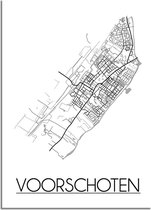 DesignClaud Voorschoten Plattegrond poster - A2 + fotolijst zwart (42x59,4cm)