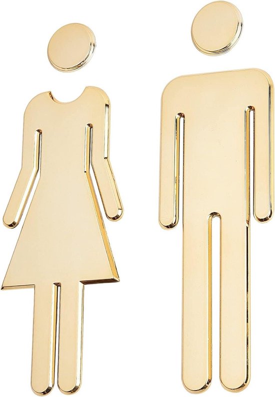 Elegante moderne metalen toiletdeurplaat: een wandsculptuur voor de