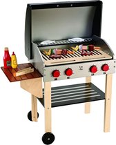 Hape Houten speelgoed barbecue met eten