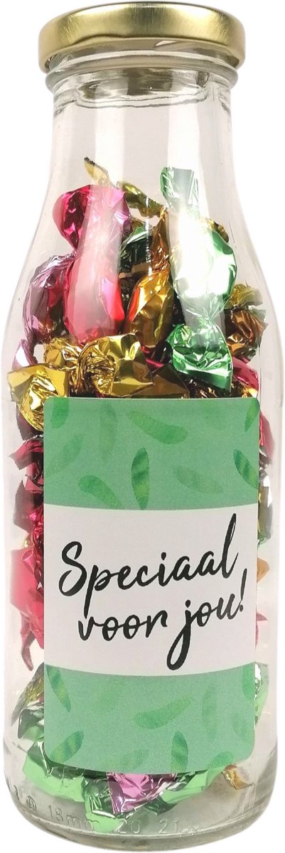 Cadeaufles "Speciaal voor jou" gevuld met zuurtjes