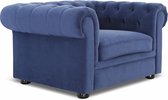 Lanterfant® Lanterfant Fauteuil Henry – Velvet – Mooie knoopdetails – Royal Blue