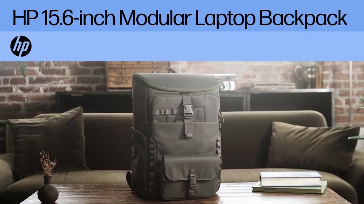 Mochila HP Modular para portátil 15,6 pulgadas verde gris resistente al agua 27L