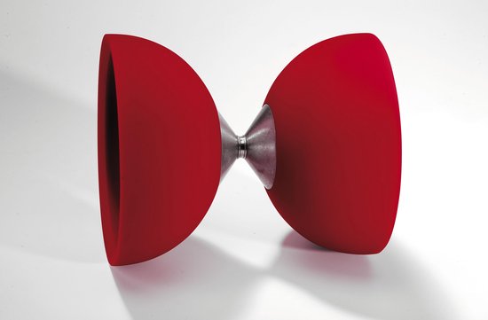 | Acrobat Diabolo 105 Rubber 12 X 10,5 Cm Rood | Games Toychamp | Diabolo rubber fluo rood met metalen stokjes