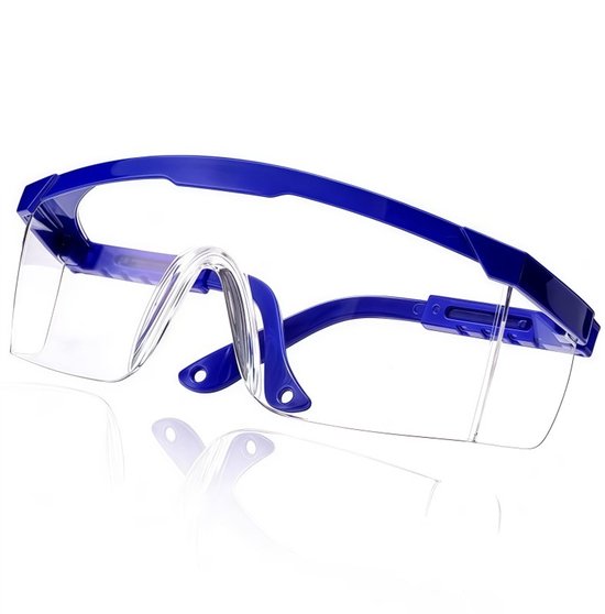 2-pack anticondens- en uv-beschermende brillen en antikrasbrillen voor op de werkplek, in de bouw, doe-het-zelf, laboratoria, lassen, de chemische industrie en persoonlijk gebruik. Comfortabel om te dragen - Blauw
