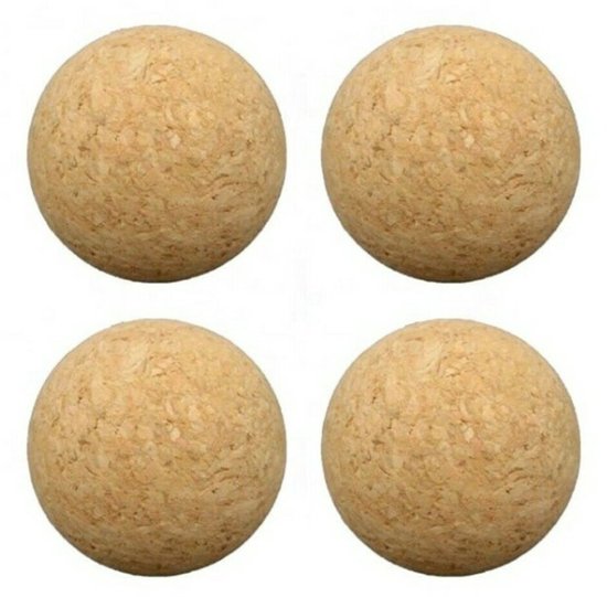 Pegasi set van 4 Tafelvoetbal Balletjes Kurk 36mm - Multi-pack Tafel Voetbal ballen - Kurken Ballen - Bruin