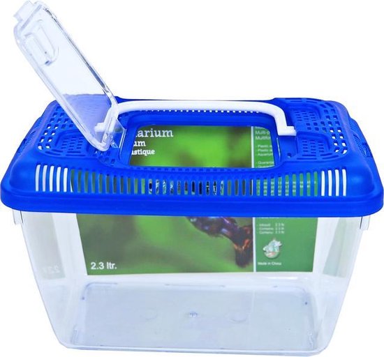 bleek Verbanning ingewikkeld Plastic Aquarium met blauwe deksel - 2,3 liter | bol.com