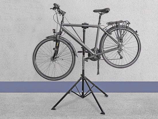 Hikemeister ® Fiets Ophangsysteem Reparatiestandaard Montagestandaard Tot 35 Kg Fietsreparatie Ebike Mtb Alle Fietsen Incl Stuurhouder Zwart Magneetbak 590333650