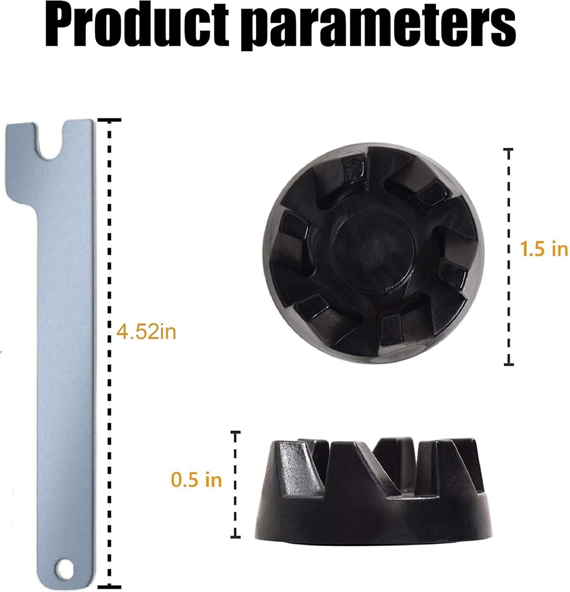 2-delige vervangingsset voor mengerkoppelingen，Voor KitchenAid mixers KSB52, KSB5, 5KSB52 en 5KSB5 thumbnail 2