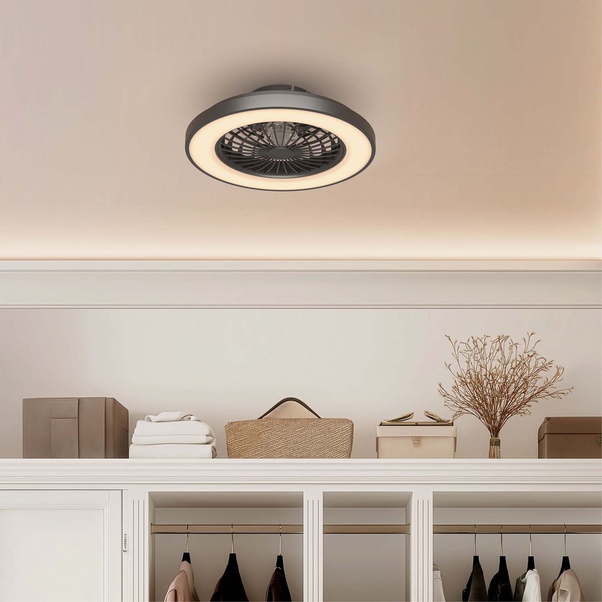 NACATIN Ventilateur de Plafond avec Lumière et Télécommande,silencieux. Lumière à intensité