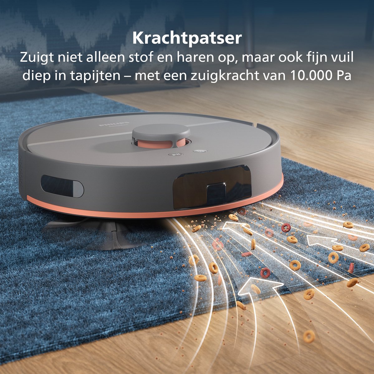 Afbeelding 3 van Philips Homerun 5000-serie Robotstofzuiger Met Dweilfunctie - XU5000/10 - 10000 Pa Extreme Zuigkracht - Dubbele Dweilen