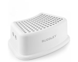 BUDDLEY Opstapje Kinderen - Opstapkrukje Kinderen - Krukje Badkamer - Kinder Opstapje - Keuken Opstapje - Kinder trapje - Opstapje Kind - Badkamer krukje Wit - WC krukje - Toiletkrukje - Opstapkrukje