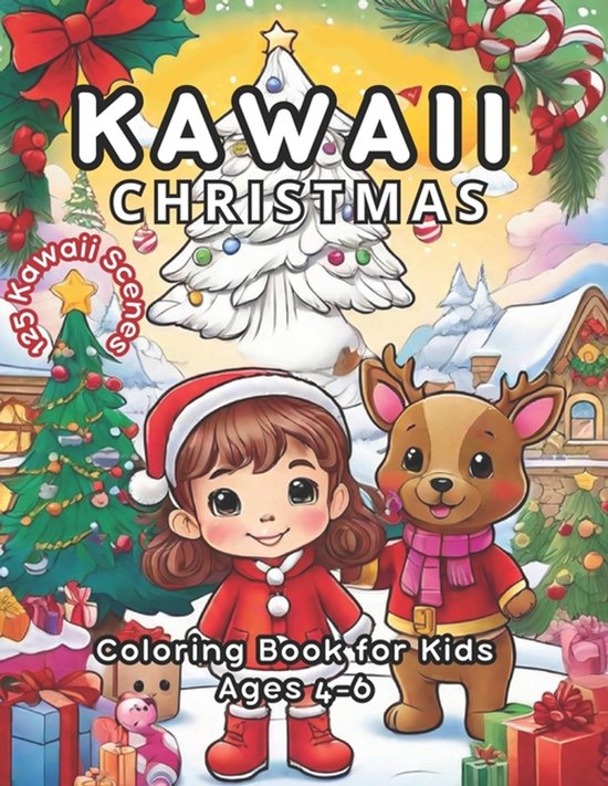 Coloring Book for Kids- Kawaii Christmas Coloring Book - cover