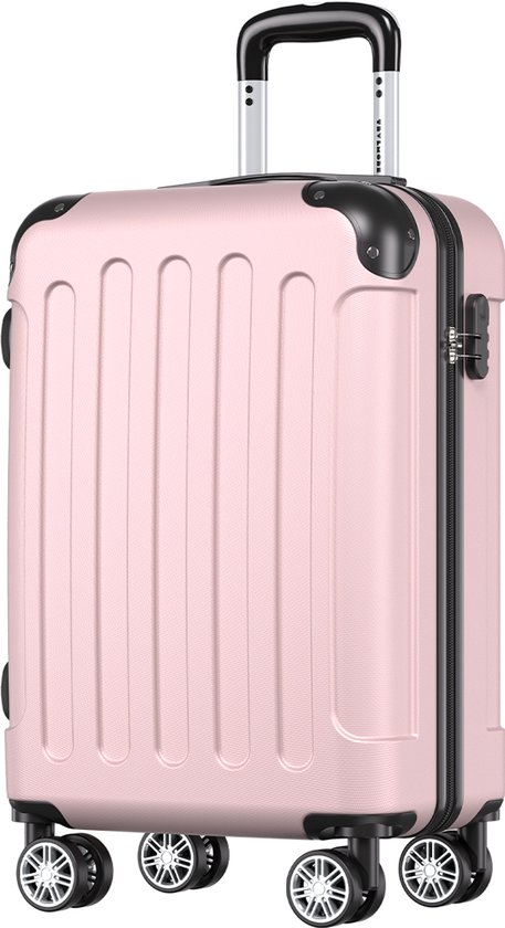TRVLMORE Handbagage Koffer met Wielen - Cijferslot - 54x36x20cm - 38L - Roségoud
